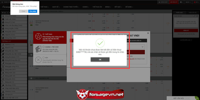 đăng ký Forsage bằng số điện thoại